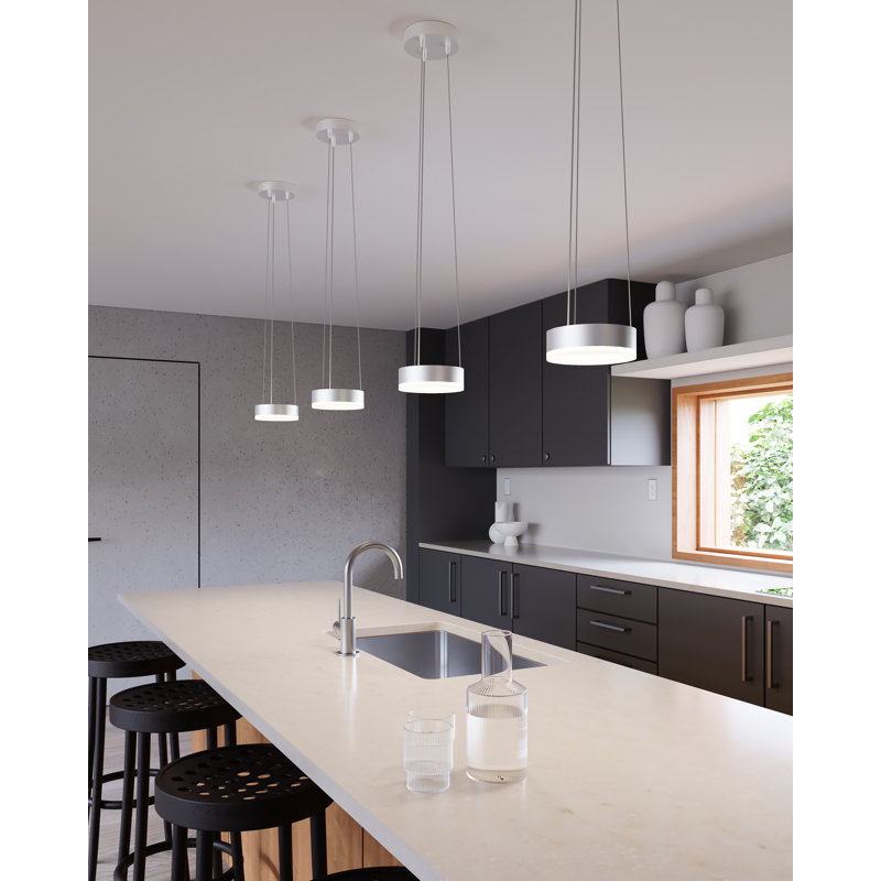 1 - Light Unique / Statement Geometric Pendant, Satin Black