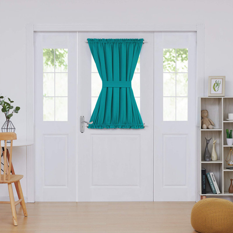 Penryn Room Darkening Curtain Single Panel, 54" W x 40" L, Turquoise