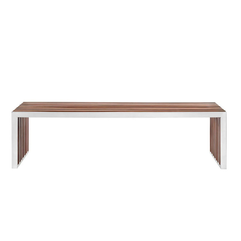 Banc en noyer, H 17 po x l 55 po x P 16,5 po