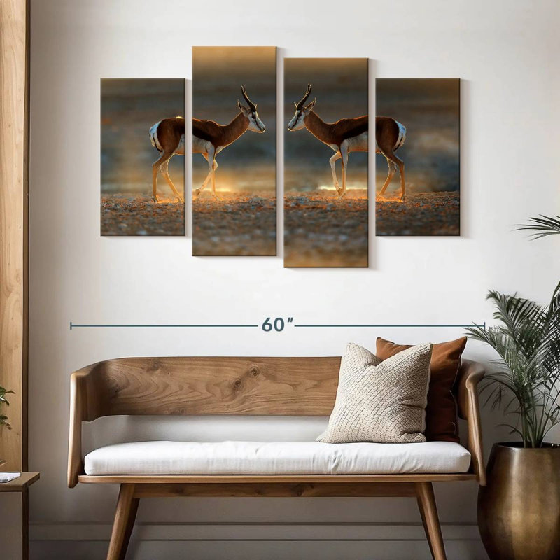 Brampt Springbok Antelopes, 32" H x 52" W