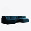 Canapé modulaire en U avec repose-pieds réversible et 2 repose-pieds