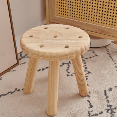 Solid Wood Stool Footstool,Small Round Wooden Ottoman, Plant Stand, Children Stool by Union Rustic