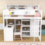 Lit mezzanine simple avec bureau intégré et tablettes-488057632