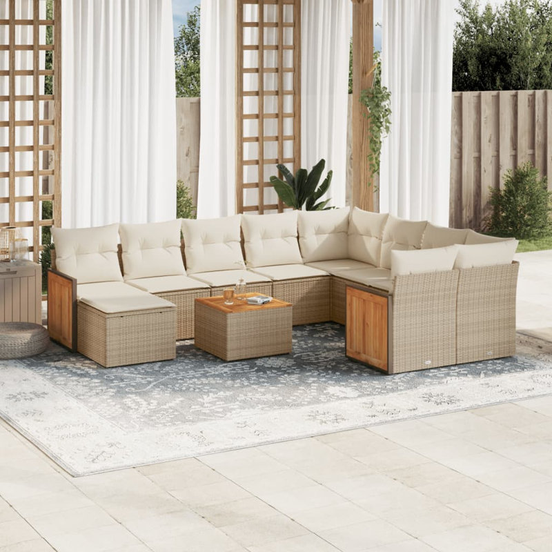 Ensemble de canapé de jardin Vidaxl beige
