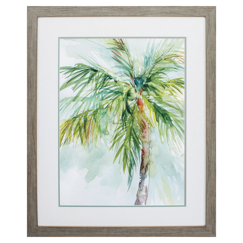 «Palm Breezes II», reproduction d'art sur papier encadré