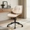 Chaise de bureau réglable Mid-Century Adden avec siège en similicuir et dossier en bois