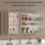 Armoire à pharmacie de salle de bain sans miroir avec miroir, montage encastré ou en surface, tablettes réglables en verre trempé, rangement grande capacité, porte réversible, argenté l 20 po x H 28 po-428814979-428815006