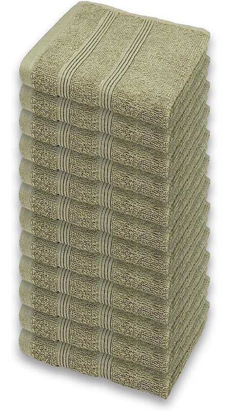 Kaufman - débarbouillette de qualité supérieure (13 x 13 pouces) 100% coton filé à l'anneau, très absorbante, durable, Lin