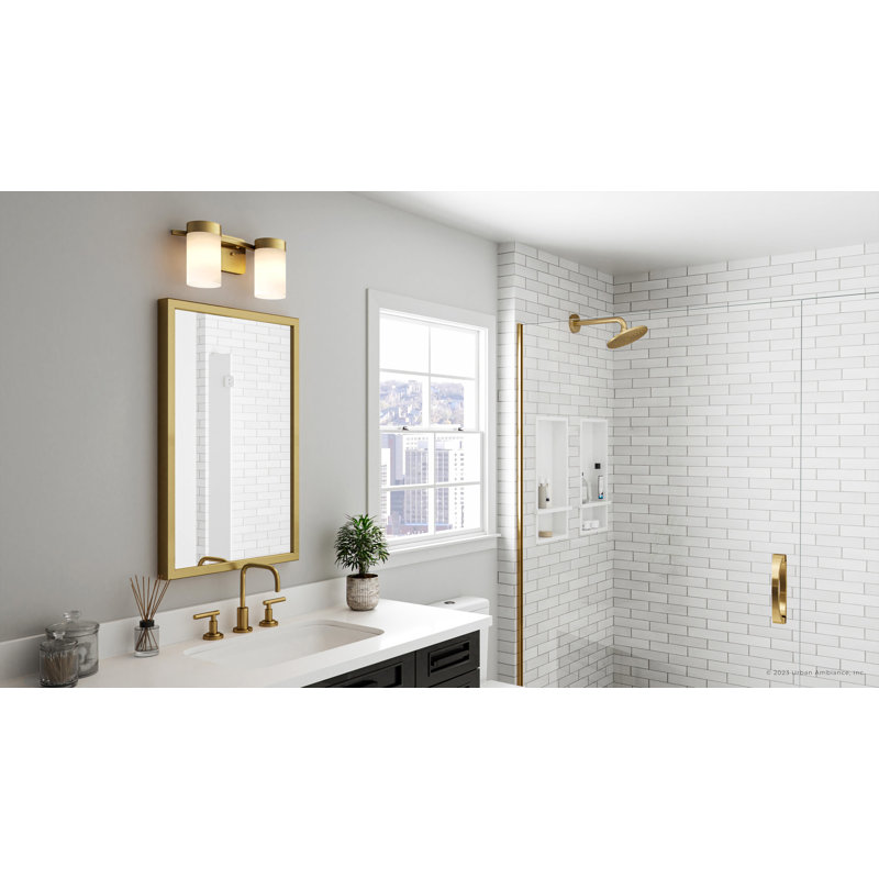 Éclairage pour salle de bain à 2 lumières à intensité variable Gargan, Or satiné