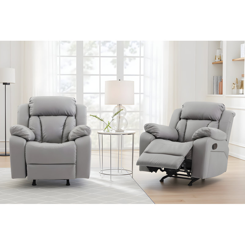 Ensemble de 2 fauteuils inclinables Novellara, Gris