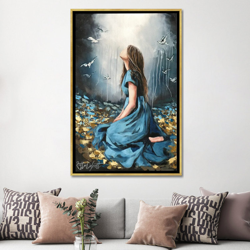 Sy Dra 'N Drome , Floater Framed Print Canvas without Mat, 60" H x 40" W, Gold