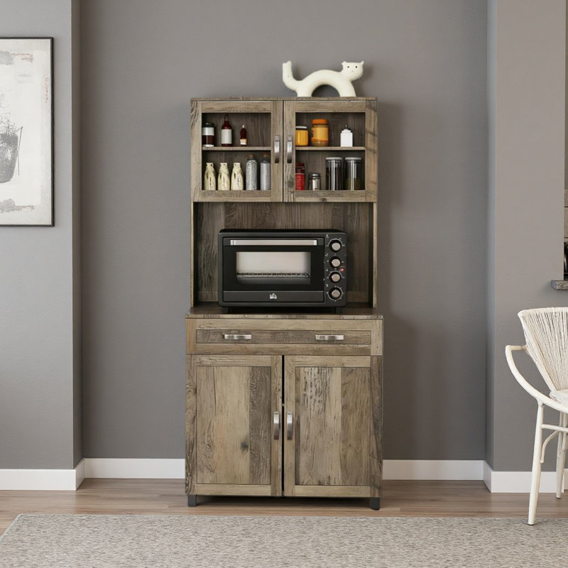Buffet de cuisine avec huche et portes vitrées Modern Kitchen Pantry