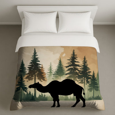 Housse de couette camel en forêt