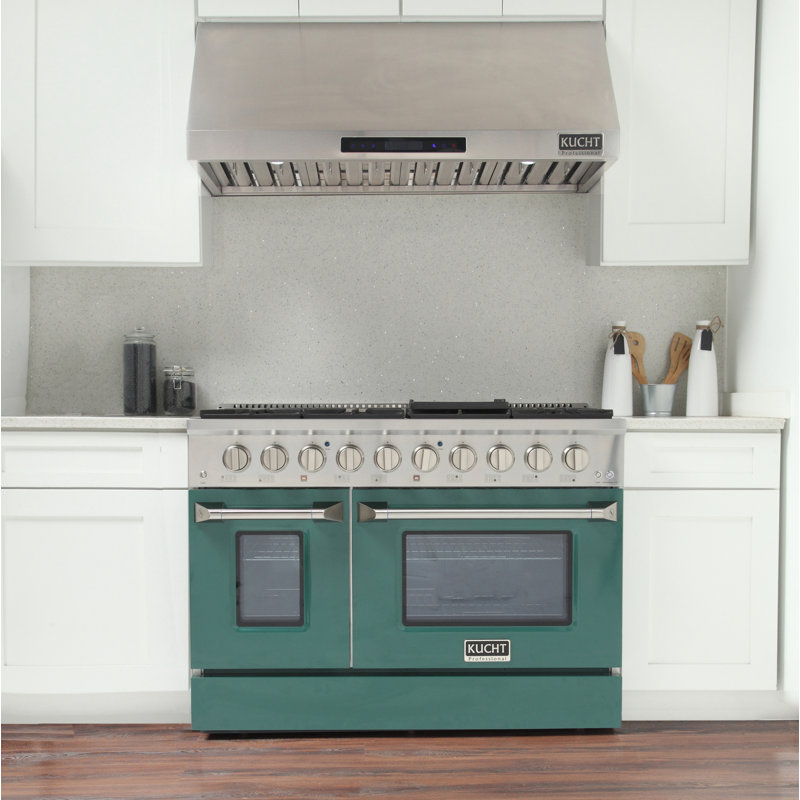 Kucht 48'' W Dual Fuel Range, Green, Liquid Propane