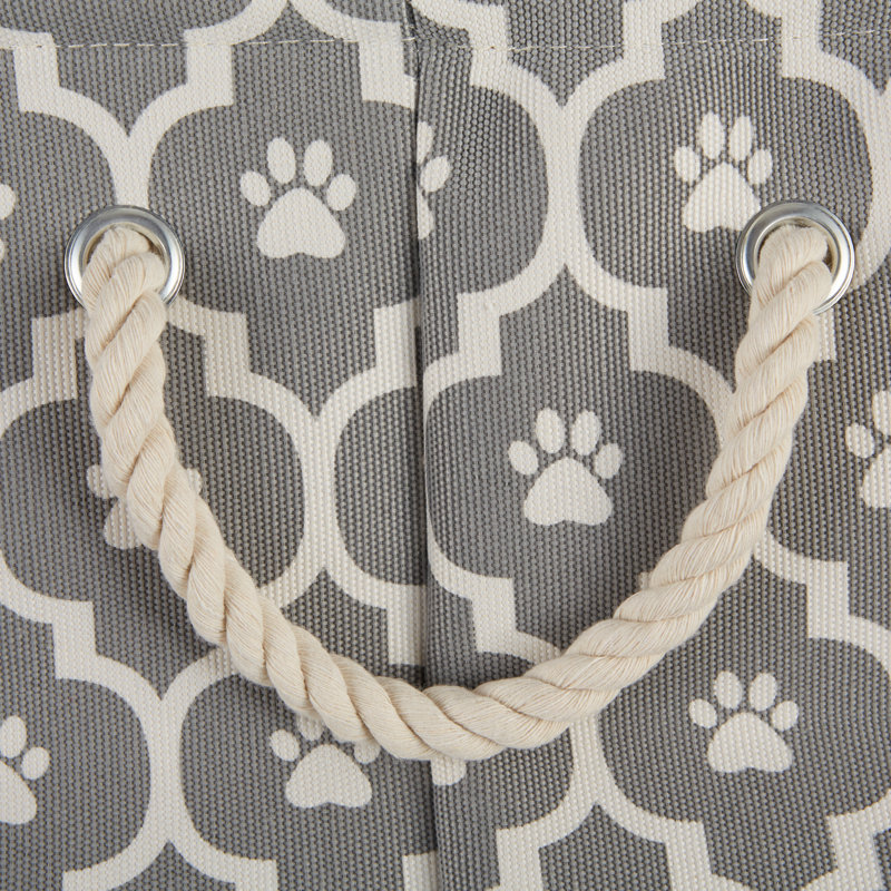 Panier en tissu Lattice Paw, "H 15 po x l 17,5 po x P 12 po", Gris