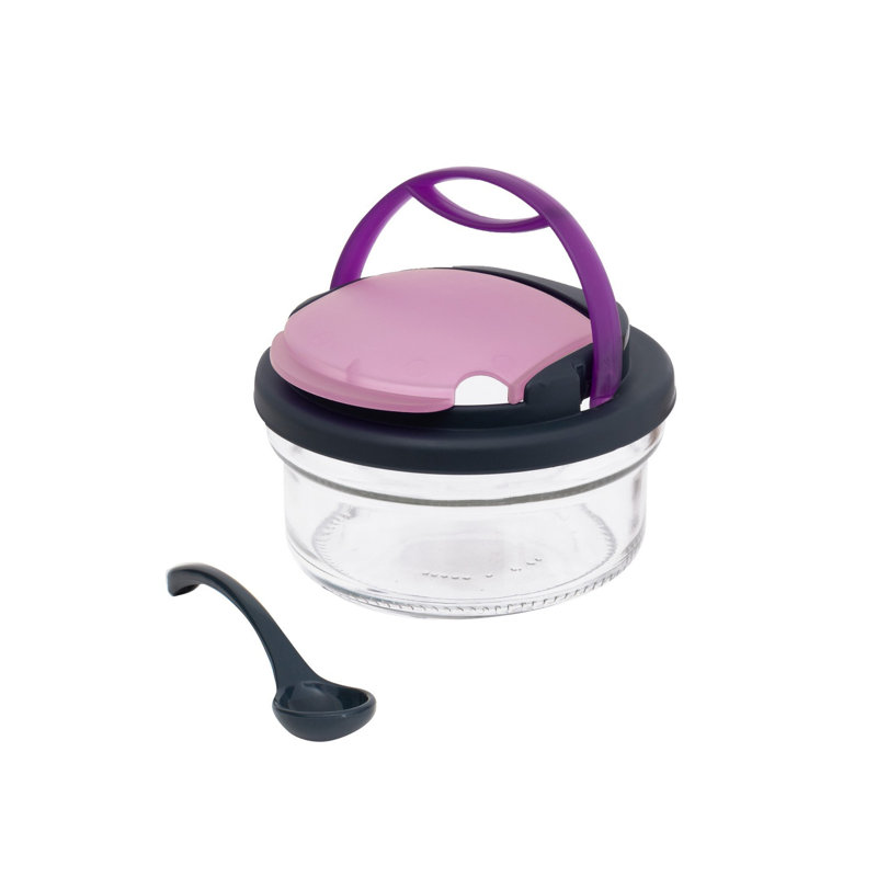 Metro Lane Crescenzo 100% GLASS Salad Bowl, Black/Purple