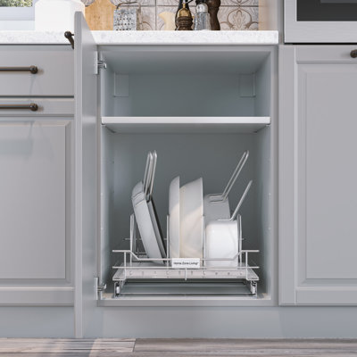 Pull Out Kitchen Cabinet Organizer with One Tier of Storage, 17 inch W x 20 inch D