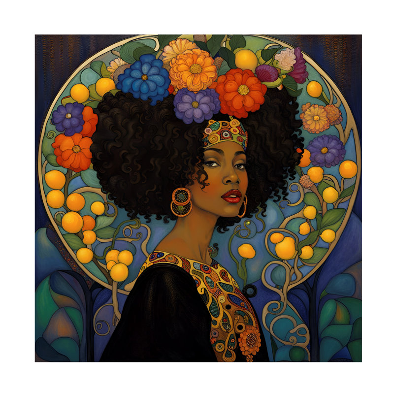 «Kyrelle Art Nouveau Beauty VI» sur toile par Tina Lavoie, H 18 po x l 18 po x P 2 po