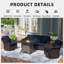 Ensemble de conversation d'extérieur en osier pour patio avec table de foyer optionnelle-1860919146