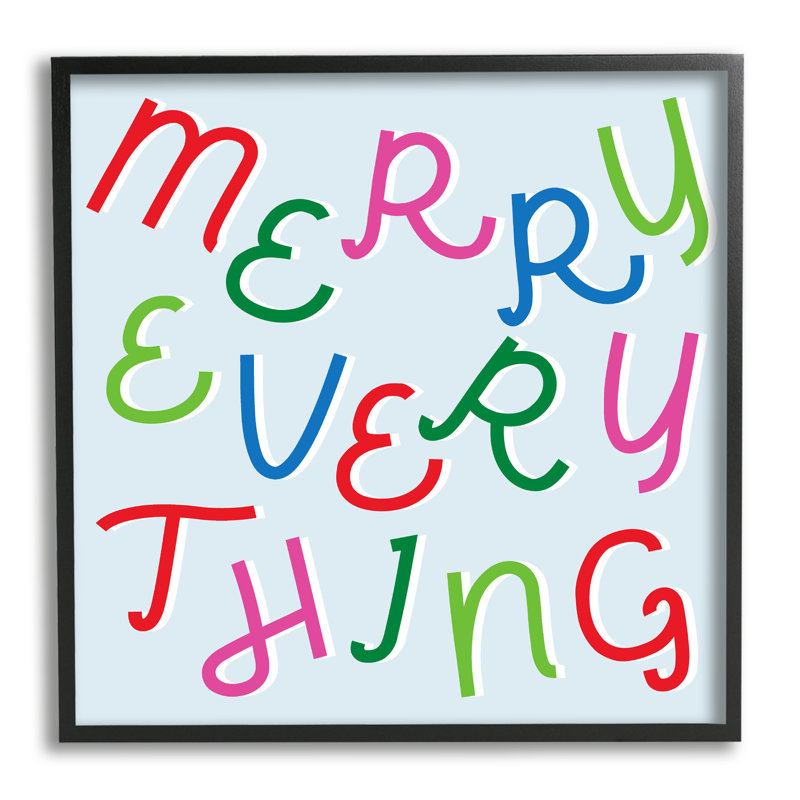 Art texturé à la giclée encadrée de Merry Christmas par Daphne Polselli, H 17 po x l 17 po x P 1,5 po