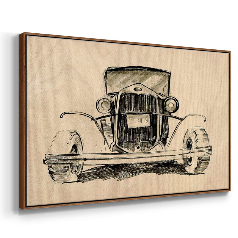 Model A Lines II, reproduction d'art sur toile, H 27 po x l 41 po x P 2 po, Noyer
