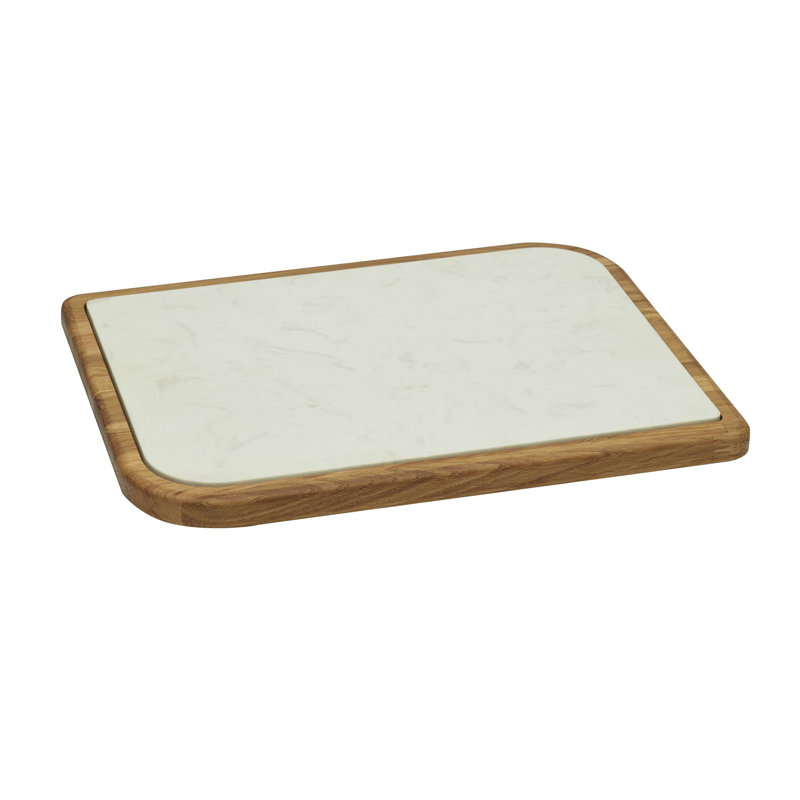 Legnoart Cheese Place Oak Wood Cheese Board with Marble Insert