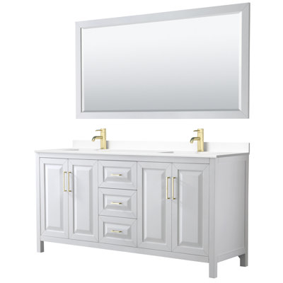 Ensemble de meuble-lavabo double 72 "avec miroir Daria