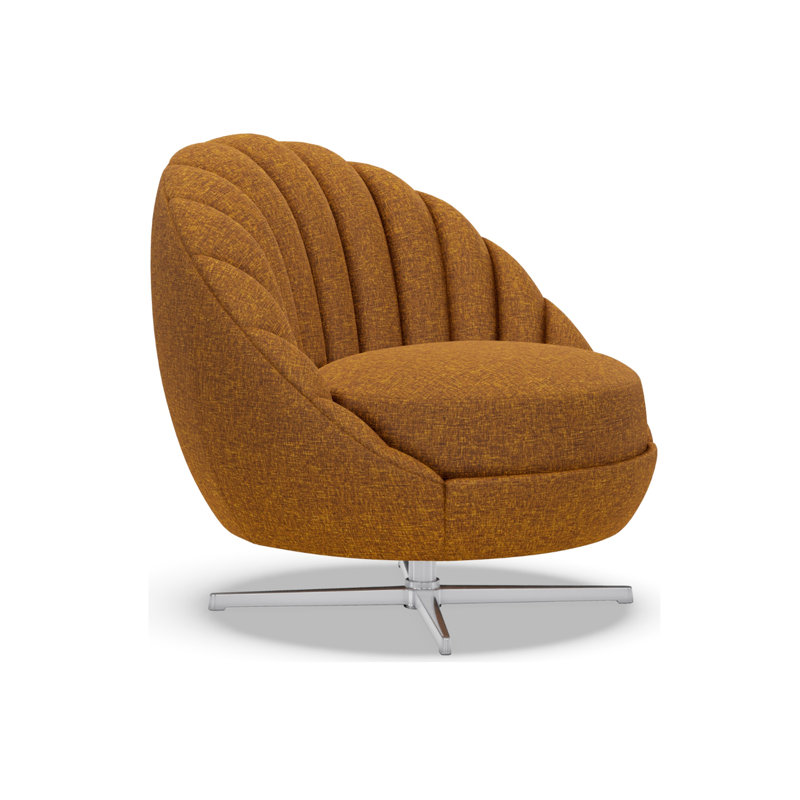 Artistica Upholstery Swivel Side Chair, Orange/Rust
