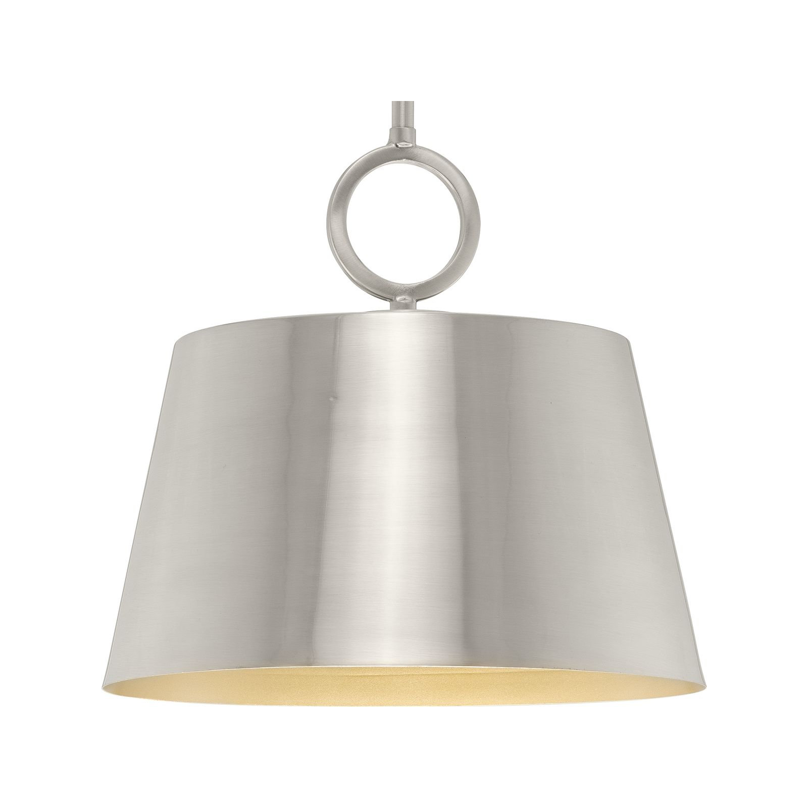 Elda Metal Dimmable Pendant, Brushed Nickel, 11.87" H x 12.37" W x 12.37" D