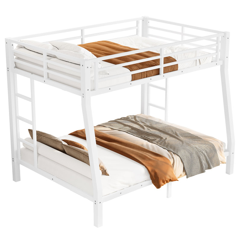 Metal Full XL Over Queen Bunk Bed For Teens And Adults,Space-Saving/Noise Reduced/No Box Spring Needed