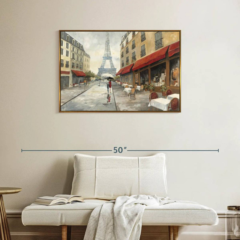 Morning In Paris, Floating Frame Gold, 37" X 25"