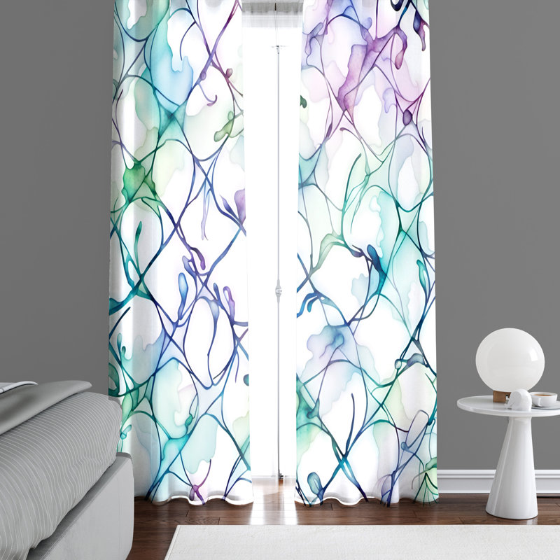 Paire de rideaux semi-transparents en polyester Aidenn, L 40 po x L 61 po