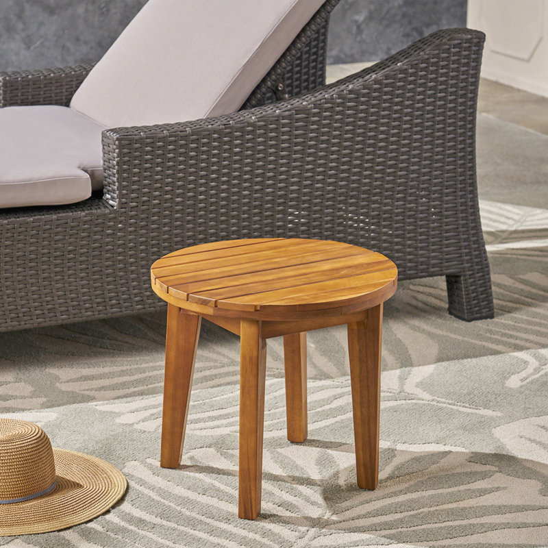 Table d'appoint d'extérieur en bois, Teck