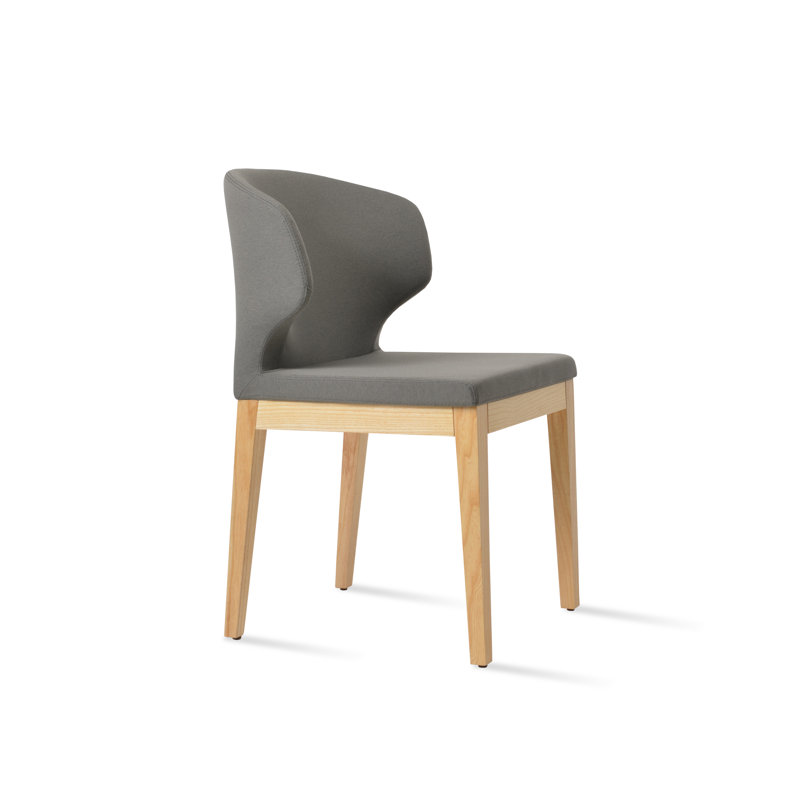 Amed Wood Side Chair, Fabric Gray, Ash Natural