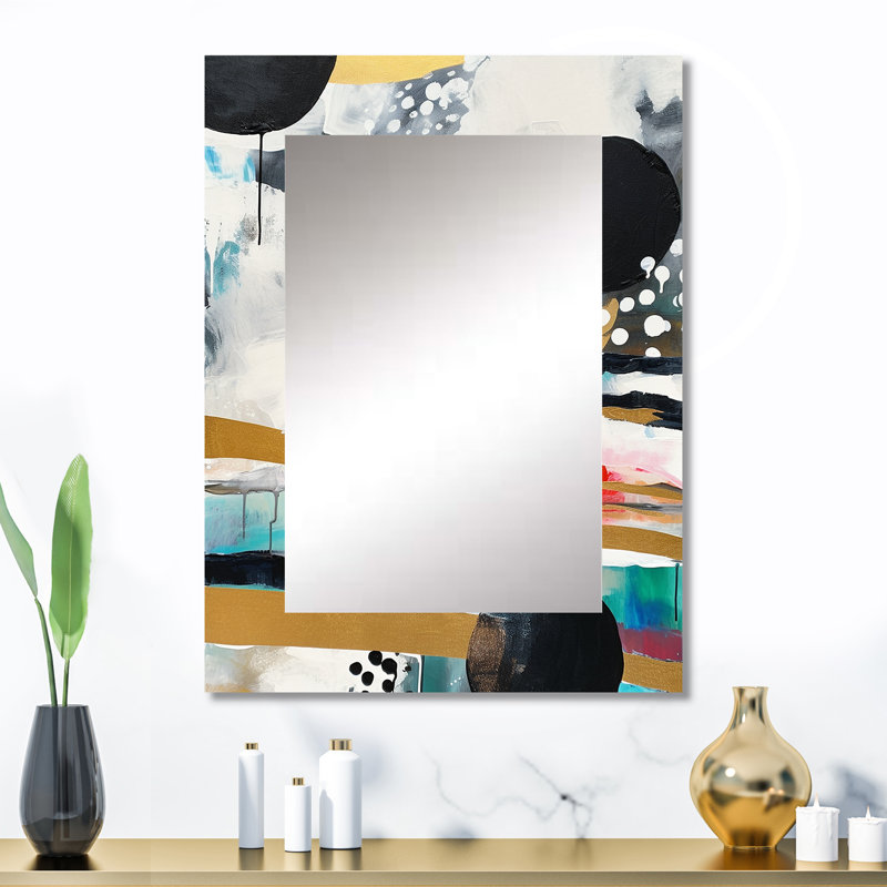 Découverte de la magie de Boho II - grand miroir abstrait, décor de miroir mural unique et moderne, impression d'art en métal