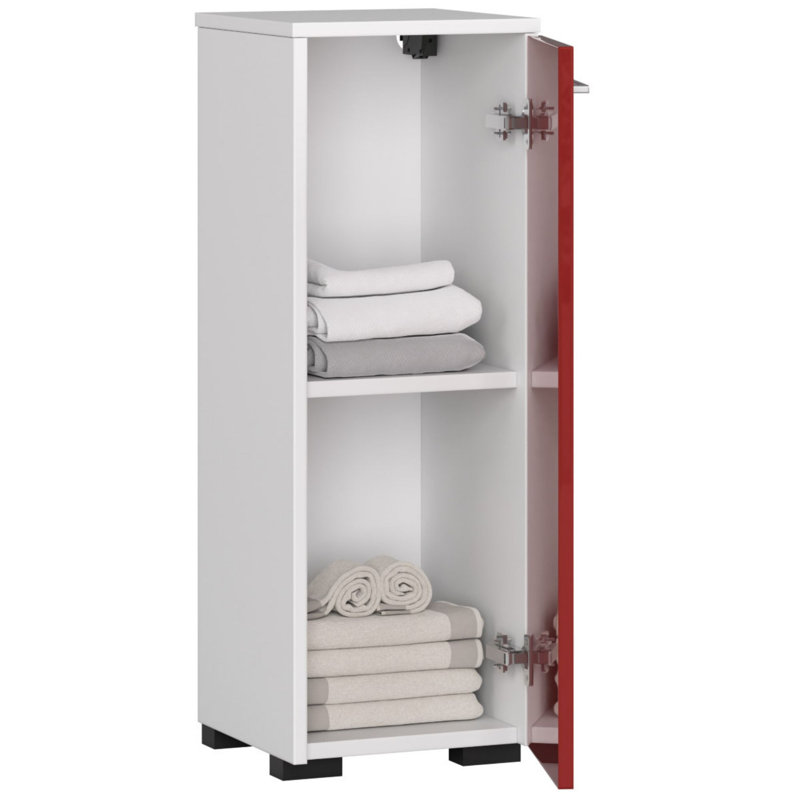 Espyn Bathroom Cabinet, White/Red Gloss