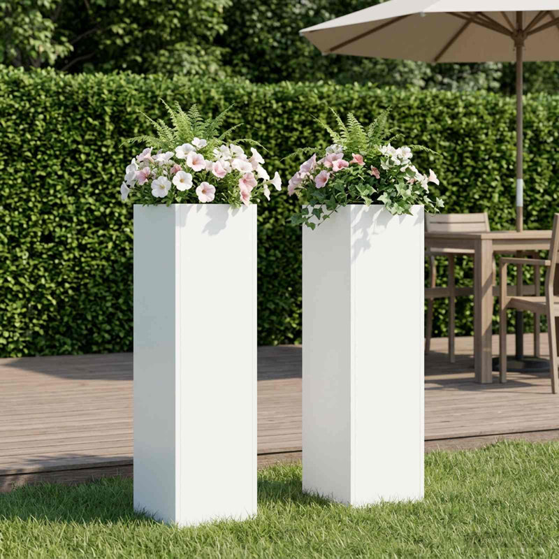 Outdoor Planter Box, 75cm H x 20cm W x 20cm D, White