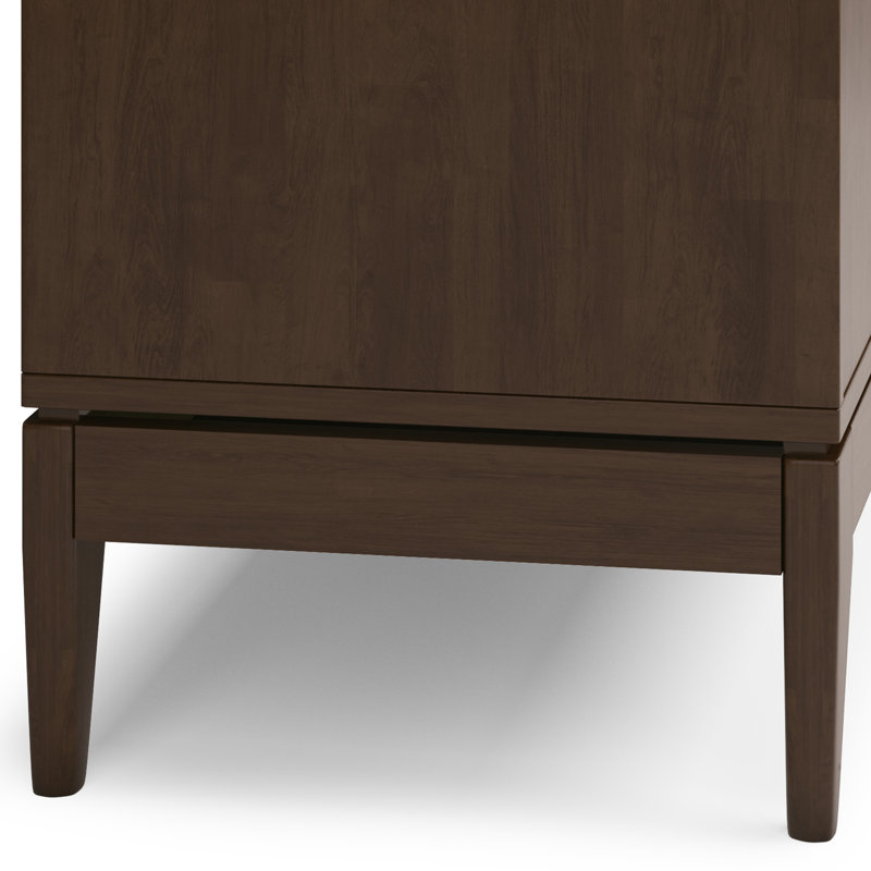 Walnut Brown 60" Solid Wood Mid-Century Sideboard Buffet