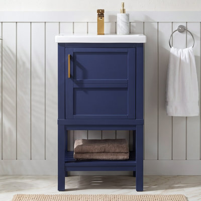Ensemble de meuble-lavabo simple autoportant 20 po avec plateau en céramique Darion
