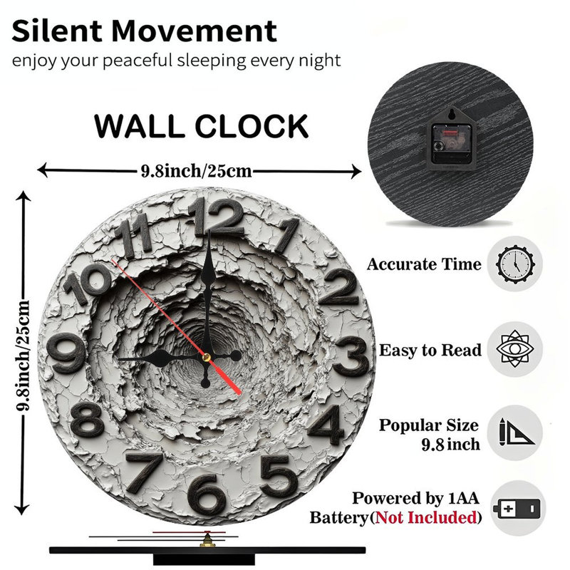 Horloge murale craquelée unique
