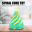 Spirale cône jouet 3D imprimé pyramide Passthrough Sculpture PLA passer à travers pour la décoration de divertissement jaune et vert