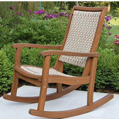 Chaise berçante en bois massif Arnot