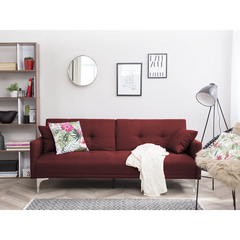 Ethel 3 Seater Velvet Sleeper, Red