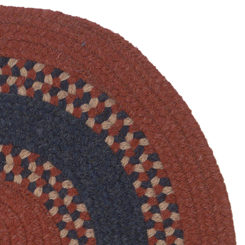 Tapis réversible en mélange de laine Schœnrock - rouge, Ovale 9 pi x 11 pi