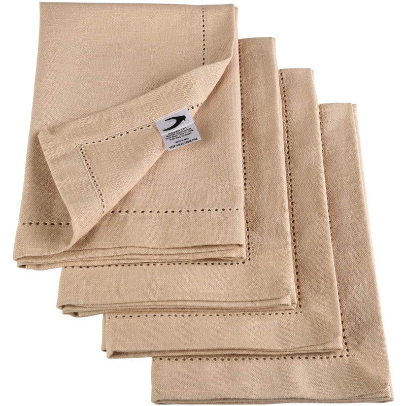 Azelia Cotton Solid Colour Square Napkin, Beige
