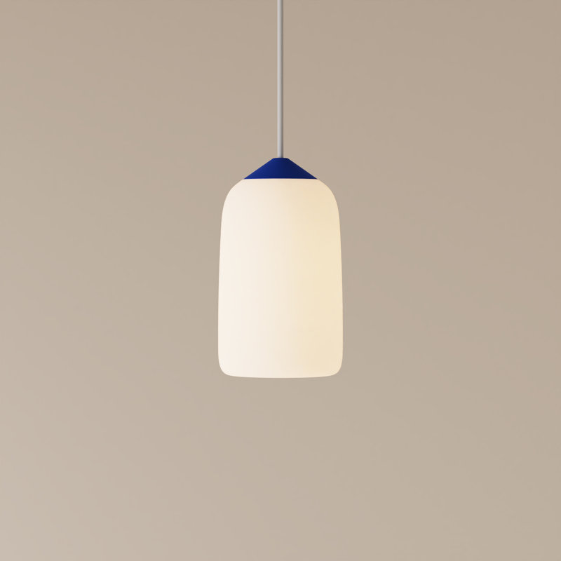 Goby Pendant Light, White, Cobalt, 18" H x 9" W x 5.25" D