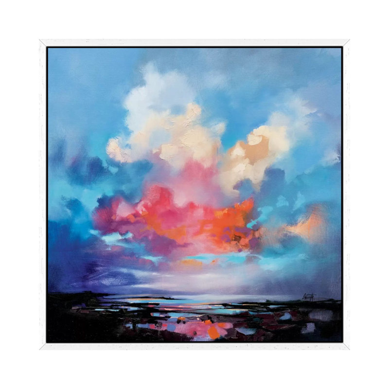 Diffusion I by Scott Naismith - Painting on Canvas, White Framed, 45.72 cm H x 45.72 cm W
