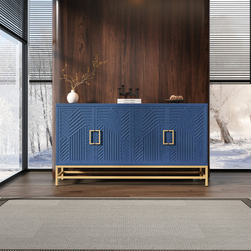 Buffet de style rétro avec tablettes réglables, Marine