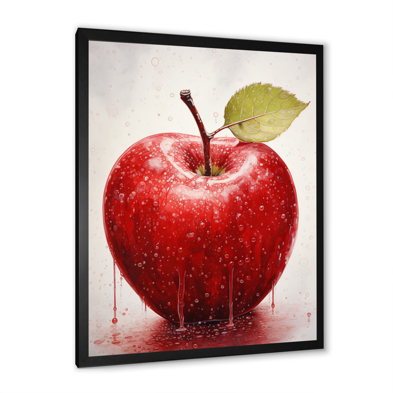 Fruit Candy Apple Red " Fruit Candy Apple Red ", Black Framed, 20" H x 12" W x 1" D