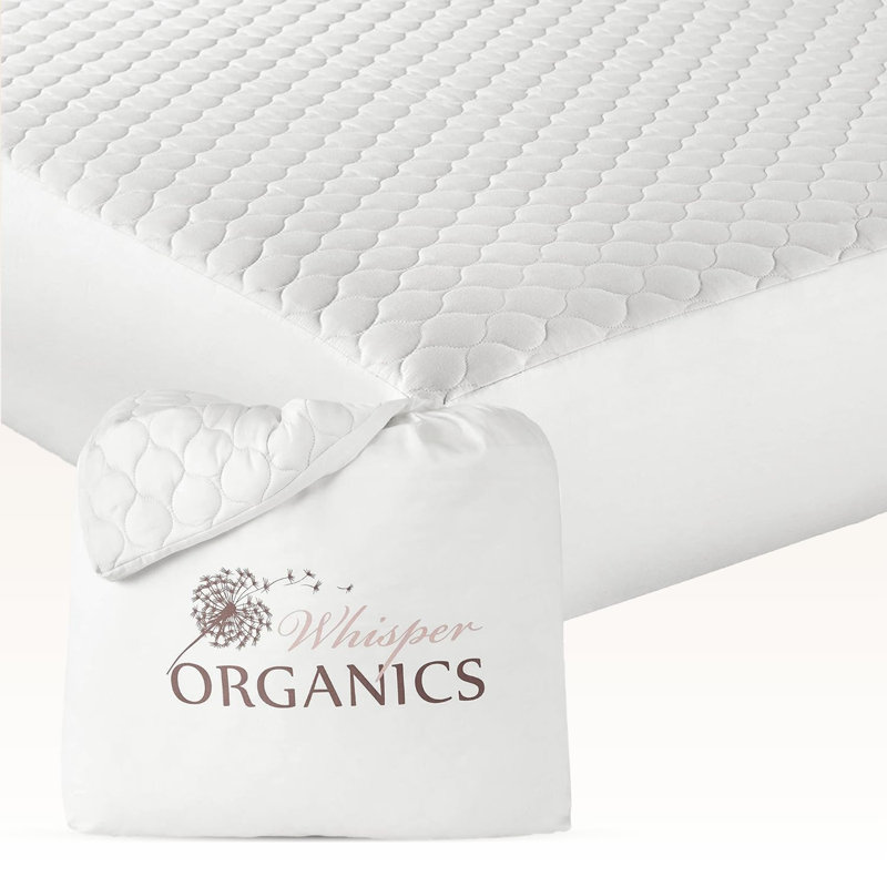  Fitted Mattress Protector, Twin, Ivory